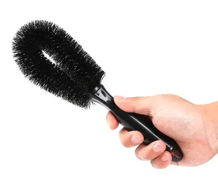 Car Wheel Cleaning Brush Profession Tire Auto Cleaning Detailing Care Wet Dry Wheel T lifestyle view