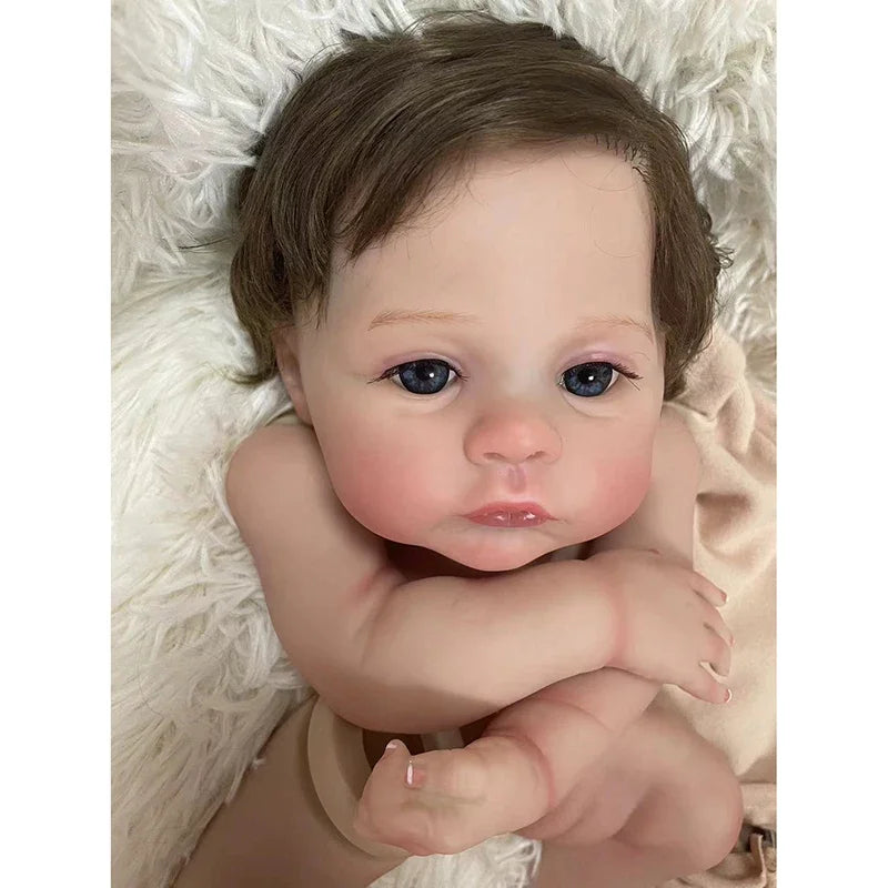 19 Inch 48cm Already Painted Unfinished Doll Kit Meadow with Planting Hair Lifelike DIY detail view