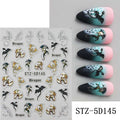1/2pcs 5D Embossed Metallic Colorful Dragon Nail Stickers Snowflakes Self-Adhesive DIY Nail Decals Sliders Manicure Decorations