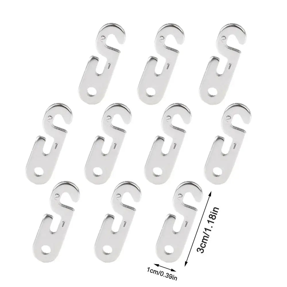 10 Pack Aluminum Alloy S Type Camping Tent Rope Tensioner Kit