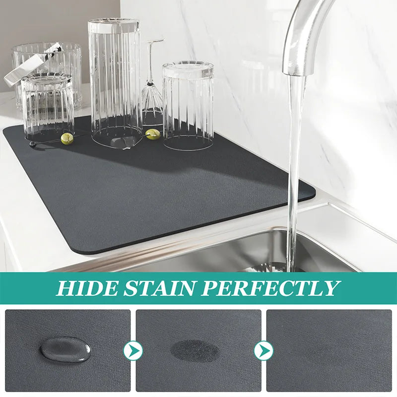 Absorbent Kitchen Drying Mat Non-Slip Quick Dry Drain Pad detail view