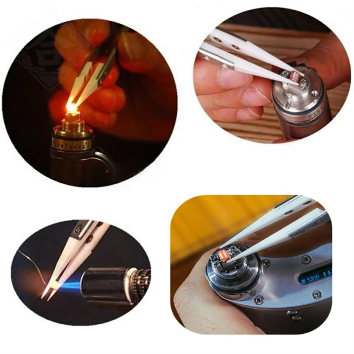 Fine Pointed Ceramic Tipped Heat Resistant Stainless Steel Tweezers Industrial Tools for Electronic Soldering