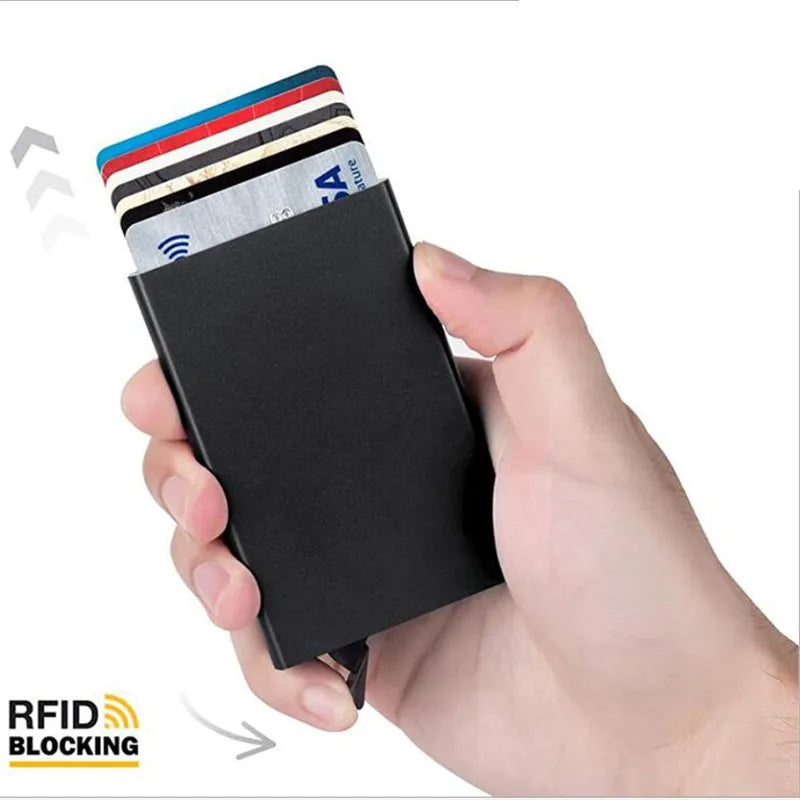 Rfid Metal Slim Card Holder Pop Up Minimalist Wallet