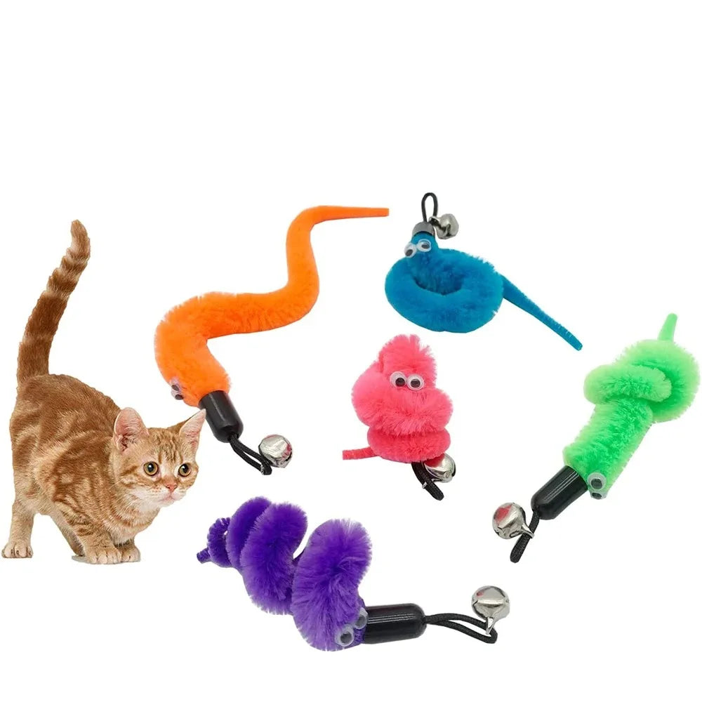 Cat Wand Refills Replacement Worm Cloth Feather Toy