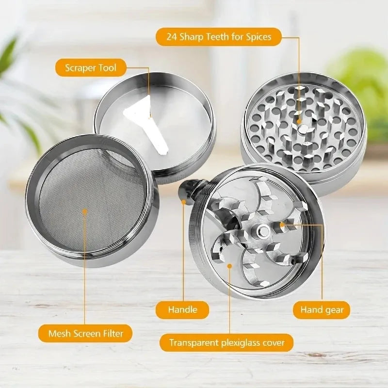 Stainless Steel Nut and Hard Spice Grinder with Foldable Hand Crank