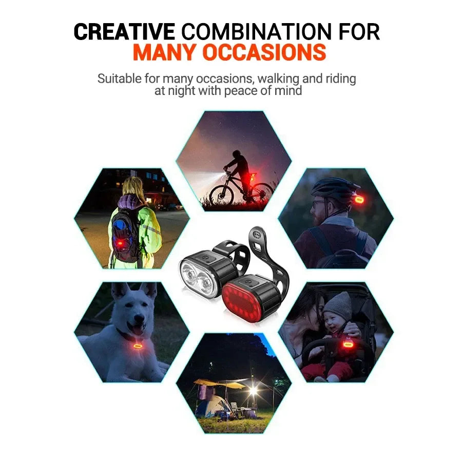 Rechargeable LED Bike Light Set, Headlight and Taillight