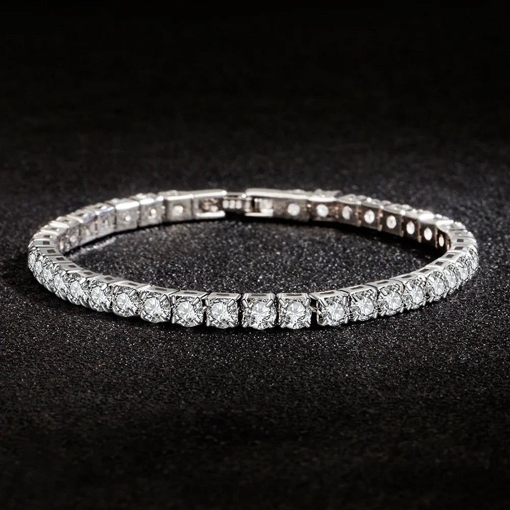 S925 Sterling Silver Zirconia Tennis Bracelet Women 4mm detail view