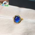 Simple Elegant Thermochromic Ring Open Gradient Color Shift Fashion Jewelry for Ladies Adjustable Size Delicate Stone Gift