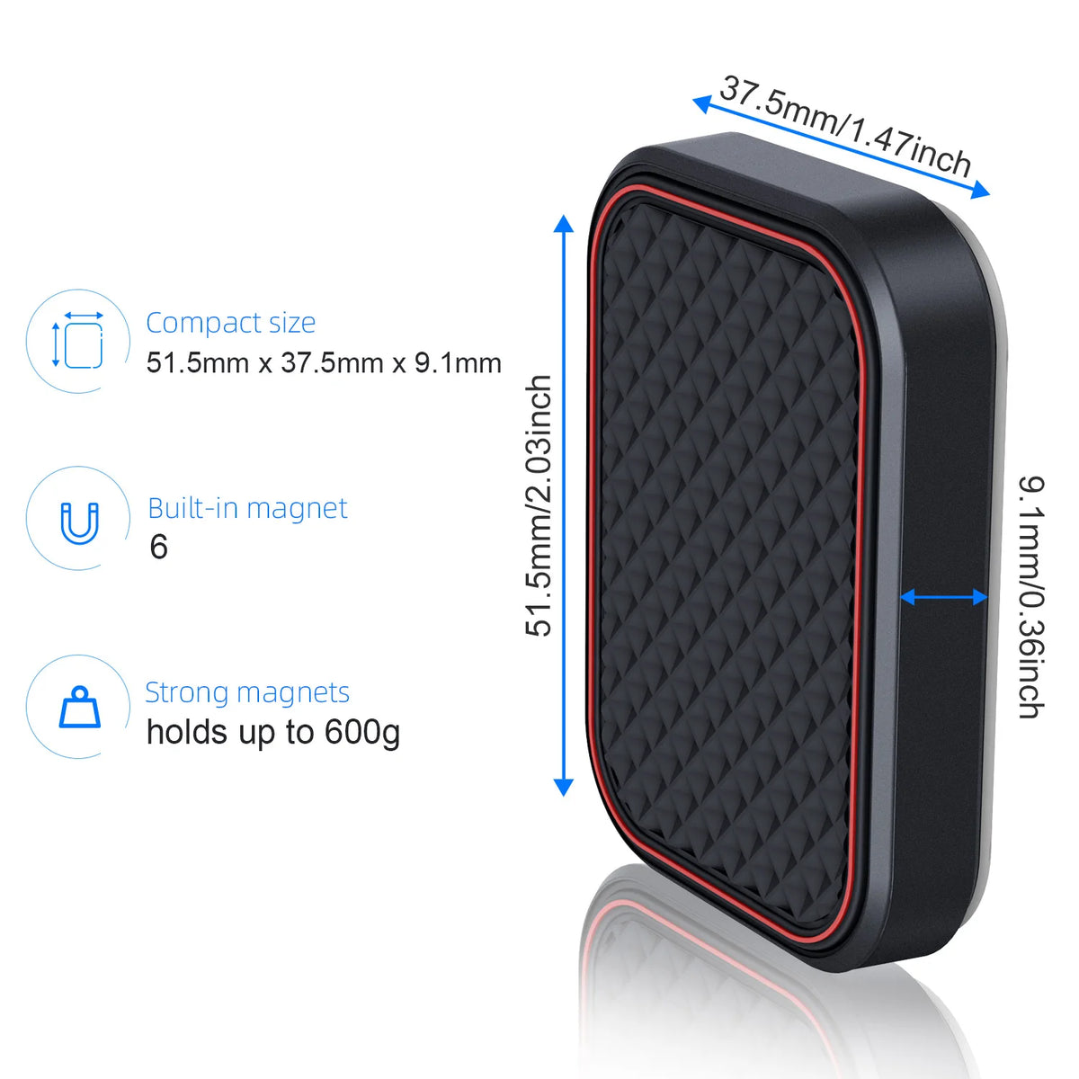 Magnetic Car Phone Mount Rectangle Flat Universal Car Phone Holder for Dashboard Fridge Desk Smartphone Holder Strong Magnets