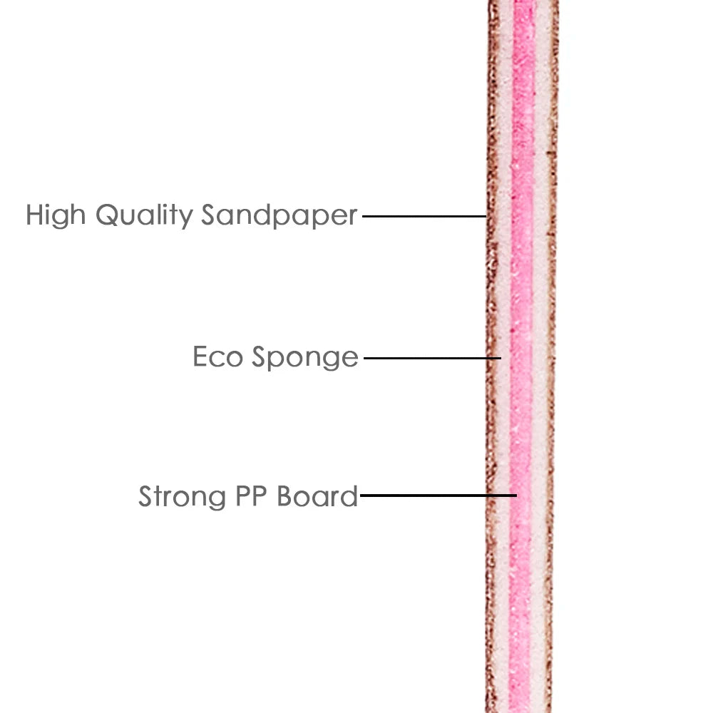 Half Moon Nail File 100/180 Grit Double Sided Sanding Nail Tool close-up view