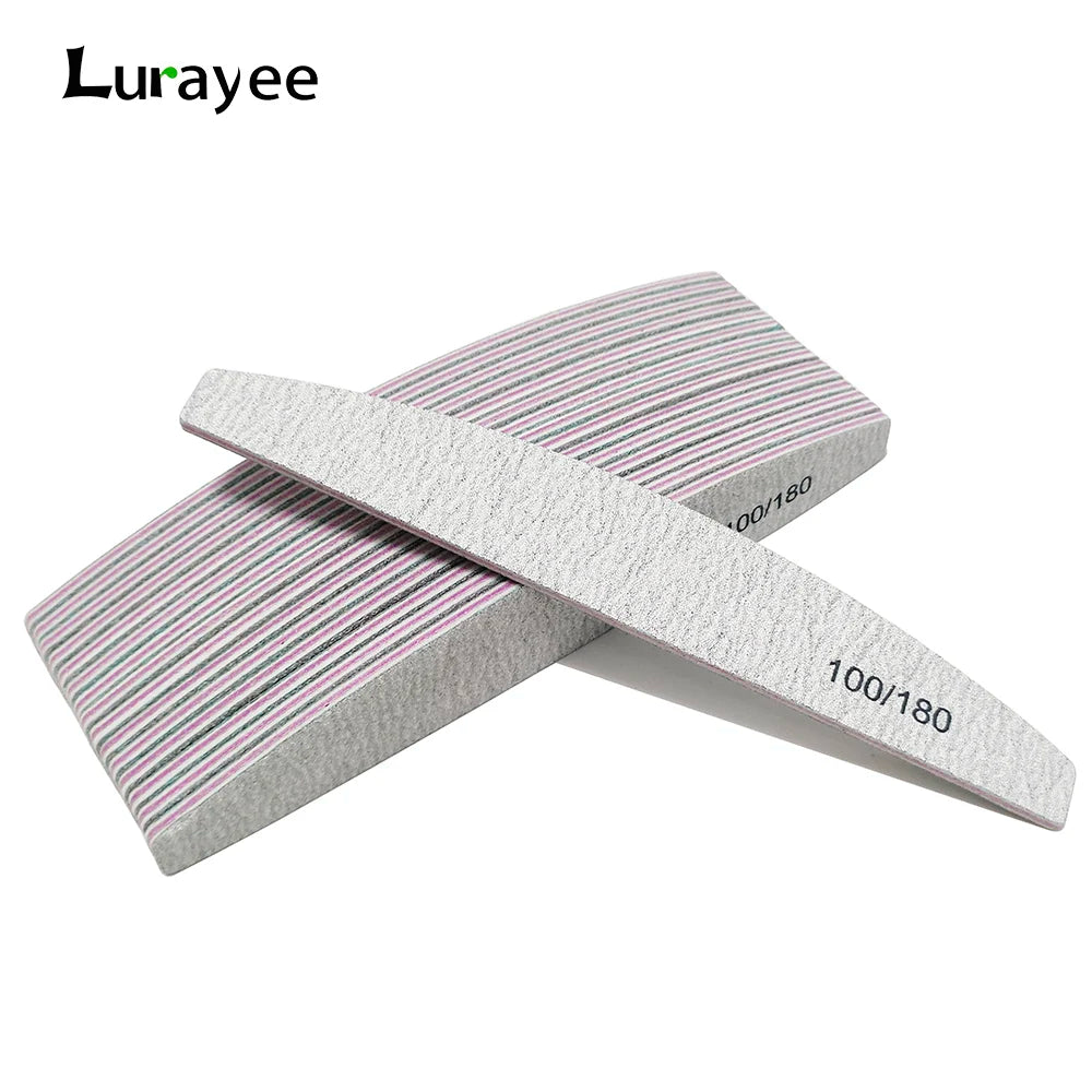 Half Moon Nail File 100/180 Grit Double Sided Sanding Nail Tool