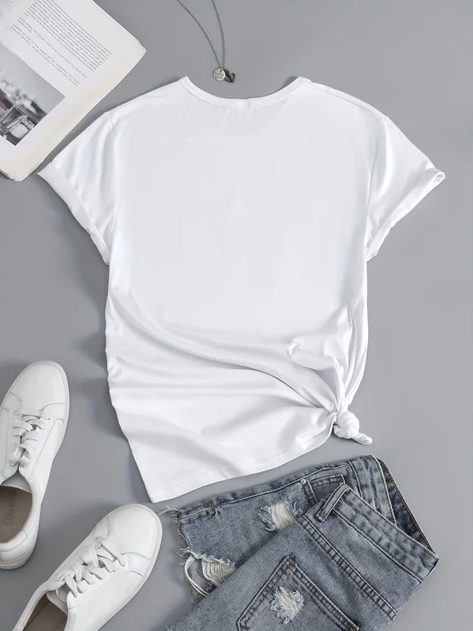 Women's Graphic T-Shirt Knit Crew Neck Print Tee