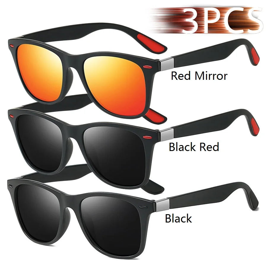 1-2-3PCS Fashion Vintage Square Unisex Driving Fishing Sunglasses Men Women Luxury Brand detail view