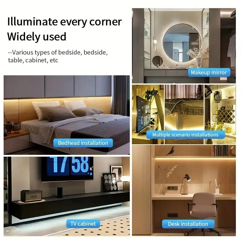 LED COB Light Strip Touch Dimmer Flexible Diode Tape 5V USB Linear Indoor Lighting La lifestyle view