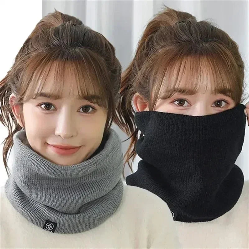 Knitted Neck Warmer Scarf Soft Winter Scarves lifestyle view