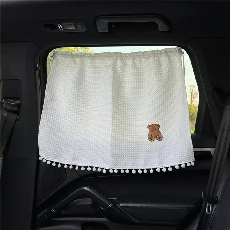 Universal Suction Cup Car Window Sunshade for Kids Baby UV Protection Cartoon Flower Curtain Side Window Shade