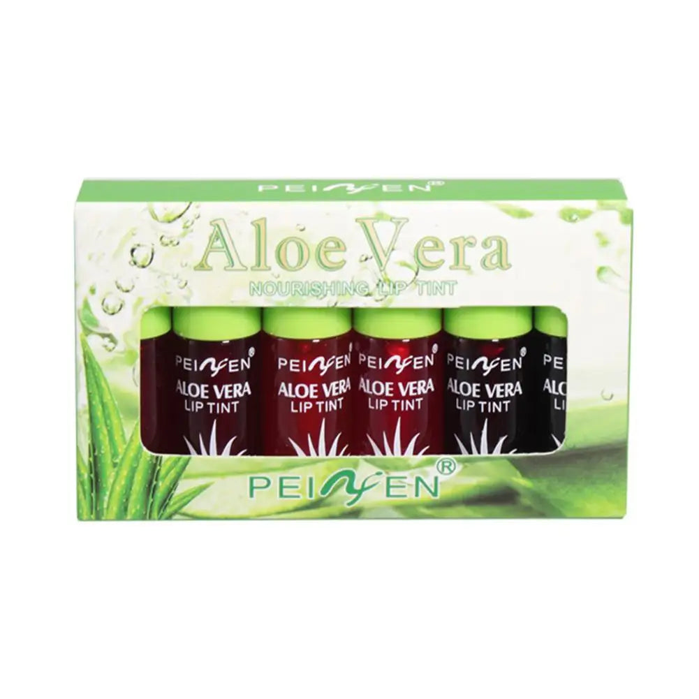 6 Color Lip Tint Stain Set Plumping Liquid Lipstick Aloe Vera Watery Lip Stain Lip Gl alternate view