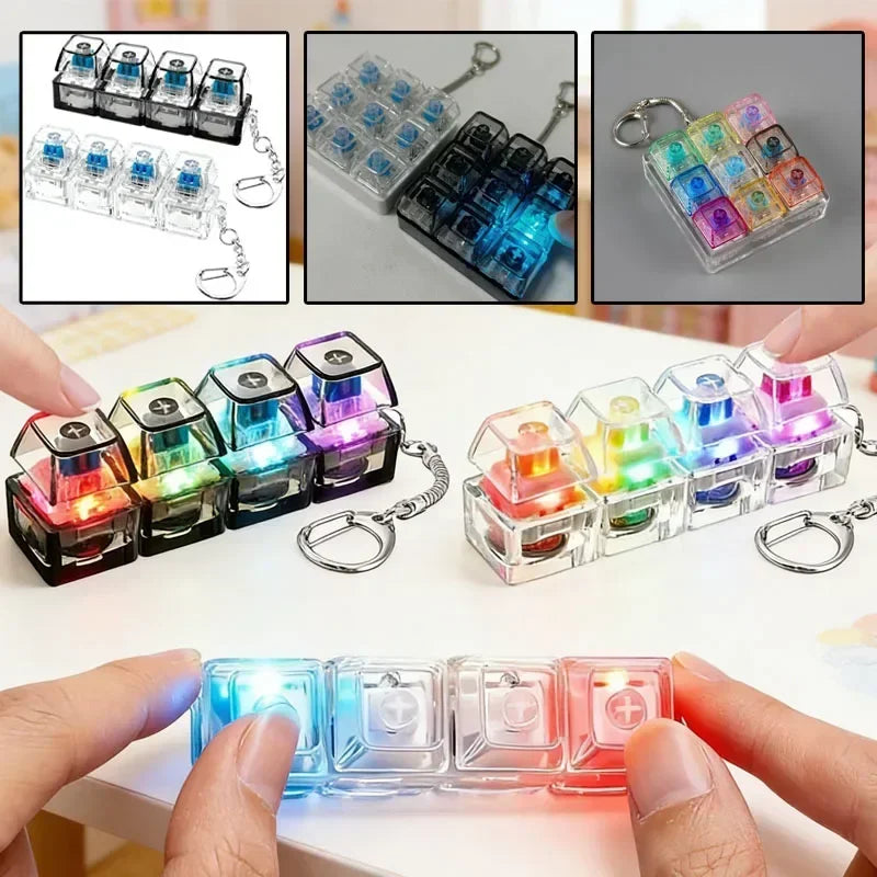 LED Keyboard Keychain Stress Reliever Desk Toy