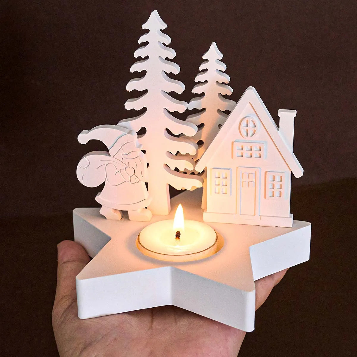 Christmas Star Candle Holder Silicone Mold for Plaster Resin