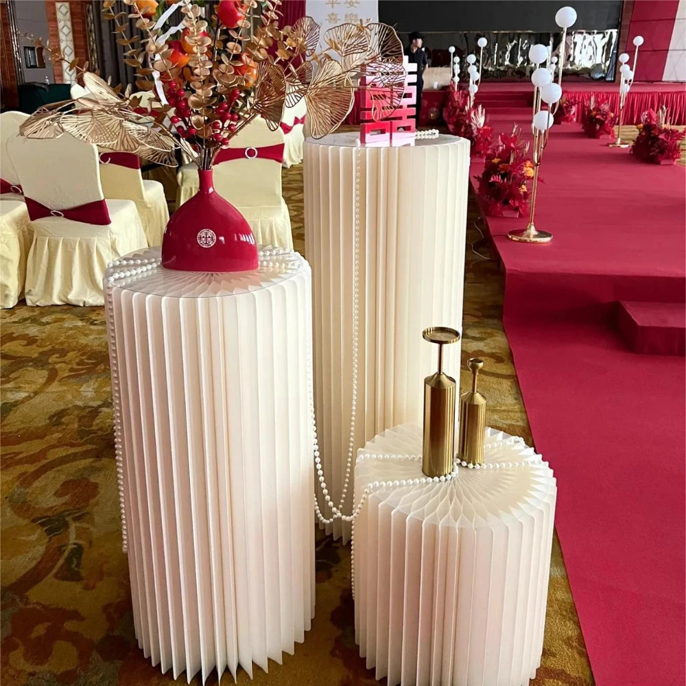 Cylindrical Paper Folding Wedding Flower Road Ornament Decoration