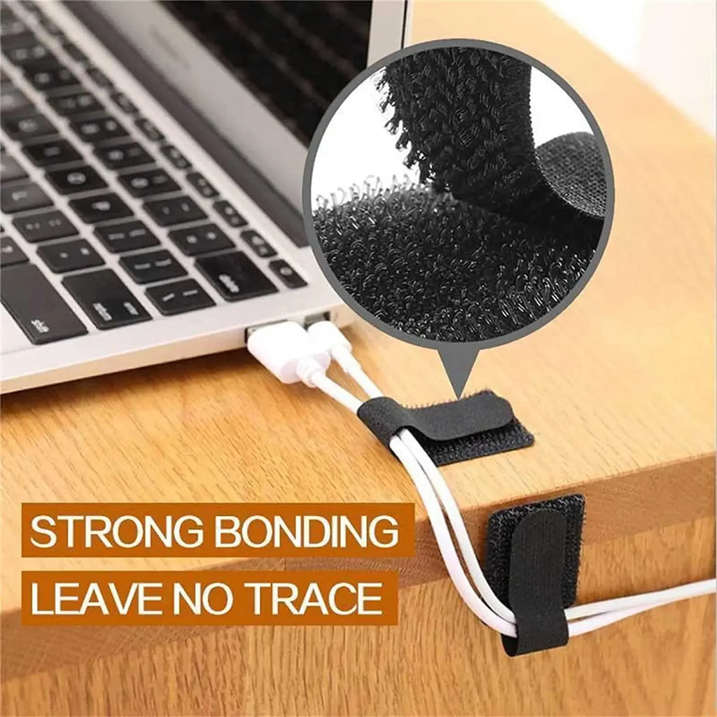 Reusable Adhesive Cable Management Straps 20 Pcs additional angle
