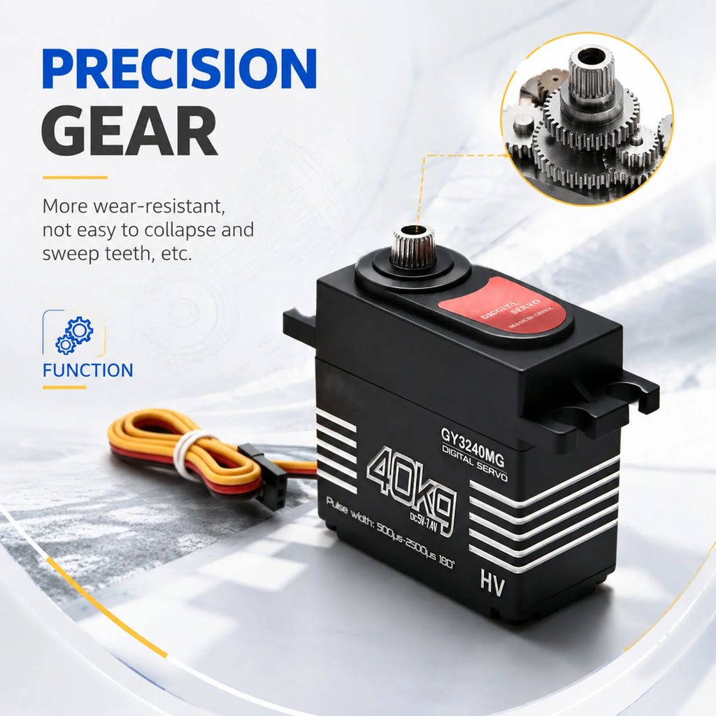 40KG Digital Servo Kit with Metal Gear for 1/8 1/10 RC Car