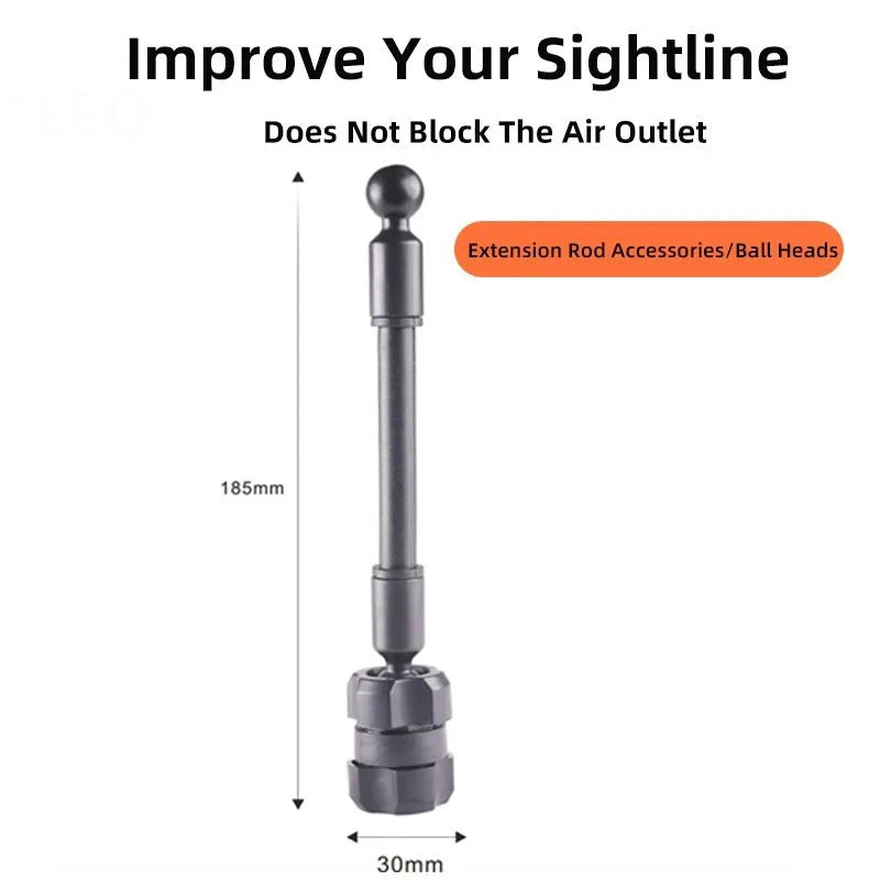 17mm Dual Ball Head Extension Rod Car Phone Mount Accessory Adjustable Bending Design for Vehicle Dashboard Mount
