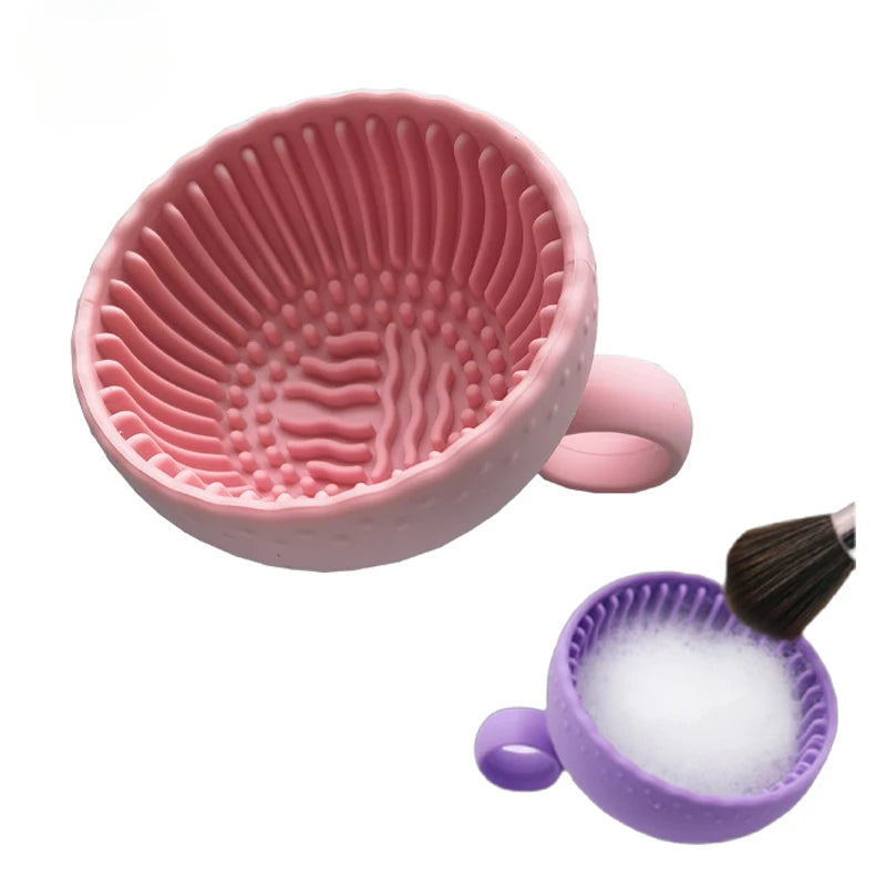 Makeup Brush Cleaner Folding Powder Puff Cleaning Bowl Eyeshadow Brushes Wash Clean Mat Beauty Tools