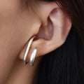 New Korean Fake Piercing Earcuff Double Circle Ear Cuff Faux Earrings for Women Man Hiphop Cuffs Earclips Accessories Gift