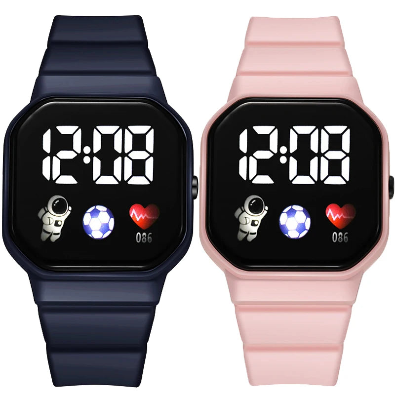 Kids Sport LED Digital Watch Silicone Strap Waterproof