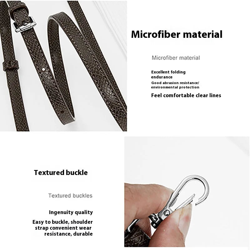 1 Set Bag Strap For LONGCHAMP Mini Punch-free Leather Shoulder Strap Set Transformatio close-up view