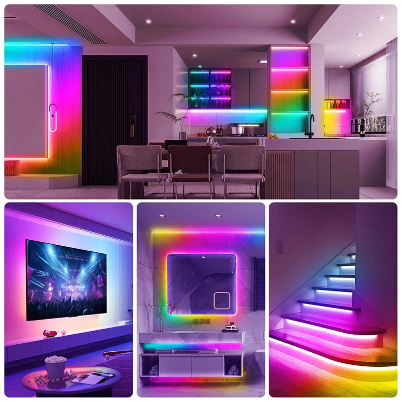 USB RGB LED Strip Light Bluetooth Control 5V Flexible Tape additional angle