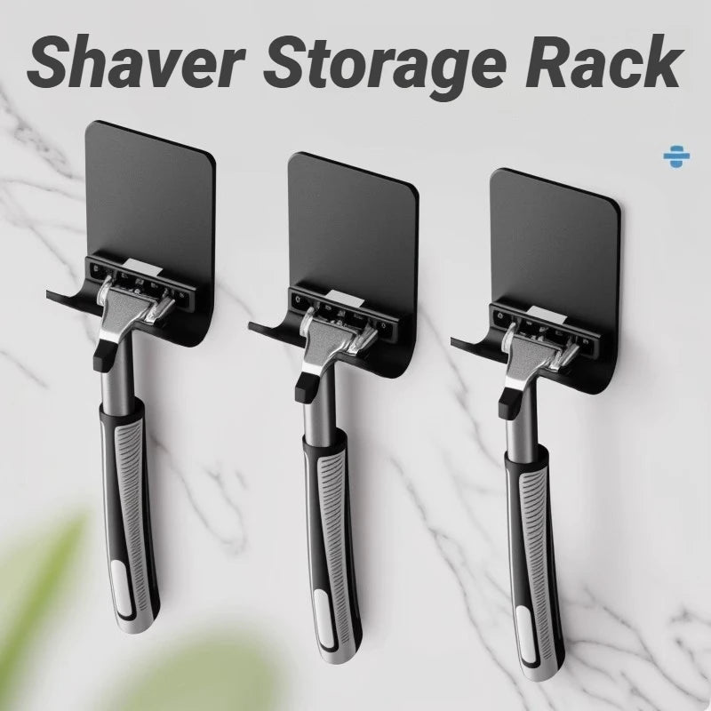 Storage Rack Hook Organizer Razor Shaver Stand For Men Shaving Bathroom Shelf Neatly Hold Grooming Supplies Save Room