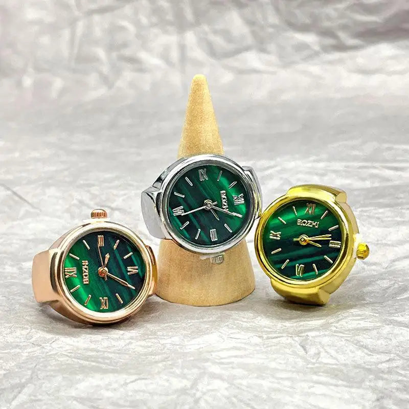 Hot Selling Finger Watch Ring Creative Movement Fashion Accessories Vintage Alloy Shell Quartz Watch