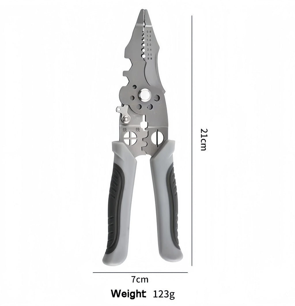 Multifunctional Electrician Pliers, 6-in-1 Wire Stripper Separator, Cutting and Crimping Tool for Cable Repair and Installation
