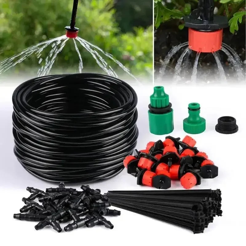 Automatic Watering Garden Hose Micro Drip Kit Adjustable Nozzle