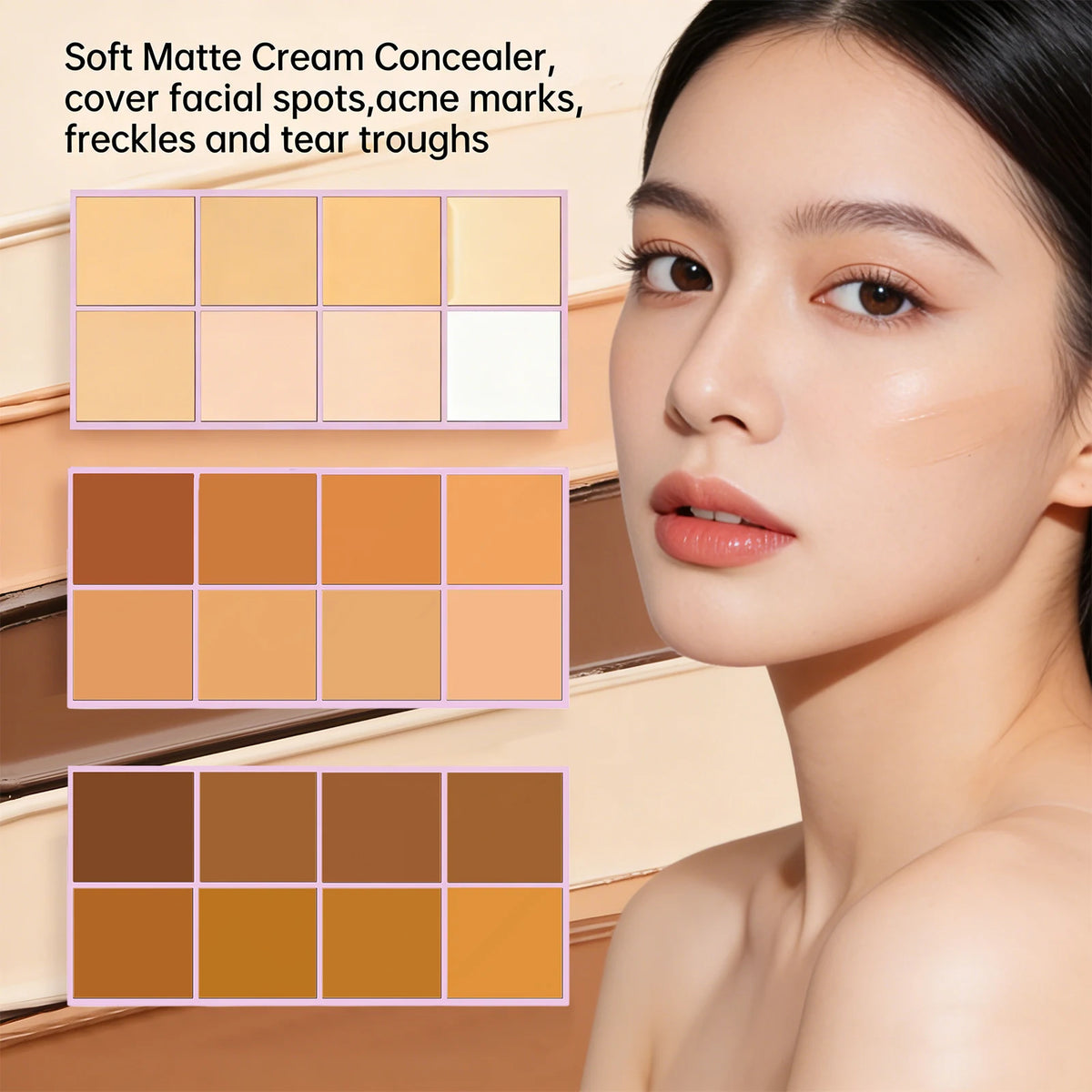 Soft Matte Cream Concealer High Coverage Cover Facial Spots, Acne Scars, Freckles and lifestyle view