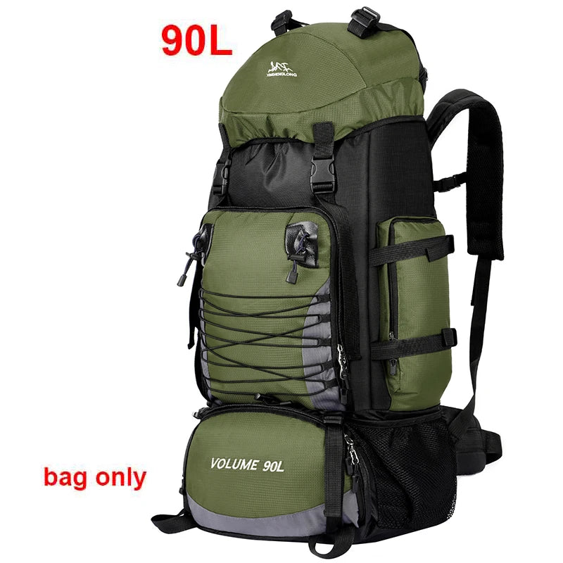 90L Camping Backpack Nylon Hiking Trekking Rucksack