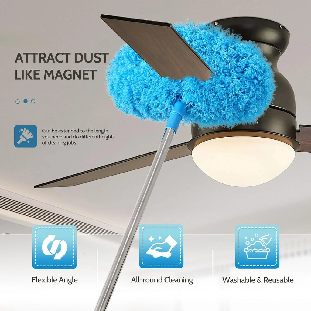 Telescopic Electrostatic Dust Duster Stainless Steel Microfiber Brush