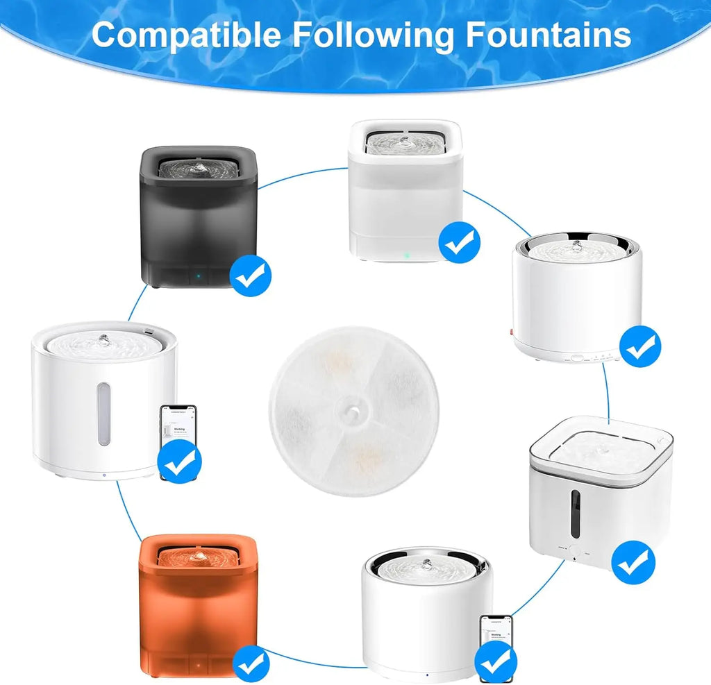 Automatic cat water dispenser replacement activated carbon filter chip kit, providing clean water - easy to install and replace