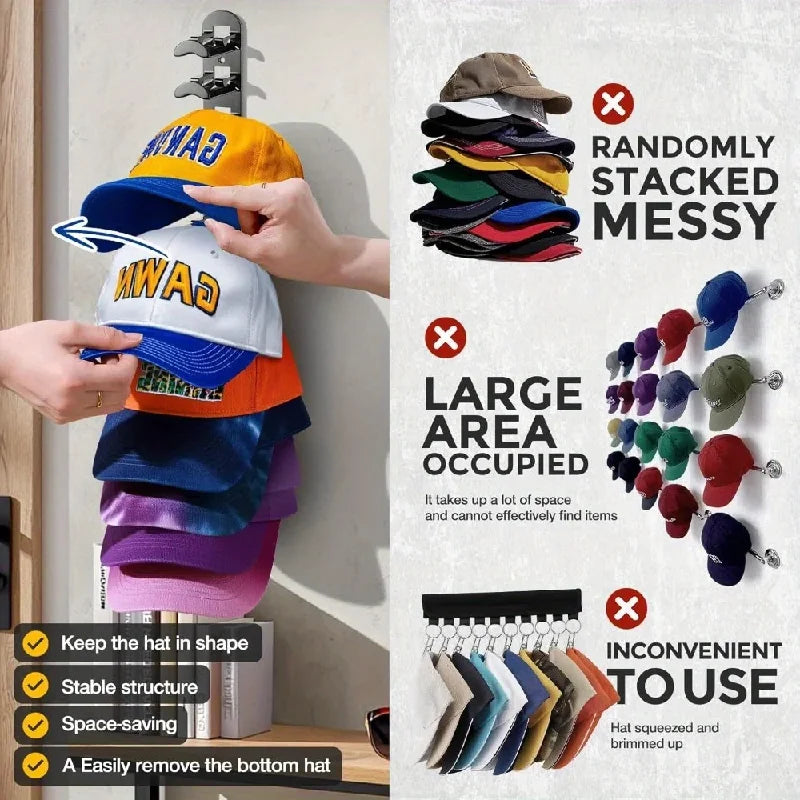 Multi Layer Baseball Cap Wall Rack ABS Plastic Hat Organizer