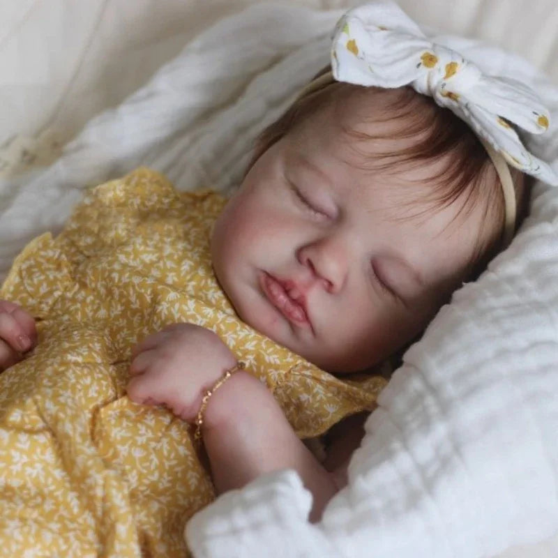 49cm Full Body Vinyl Reborn Doll Loulou with Rooted Hair Newborn Baby 3D Painted Skin alternate view