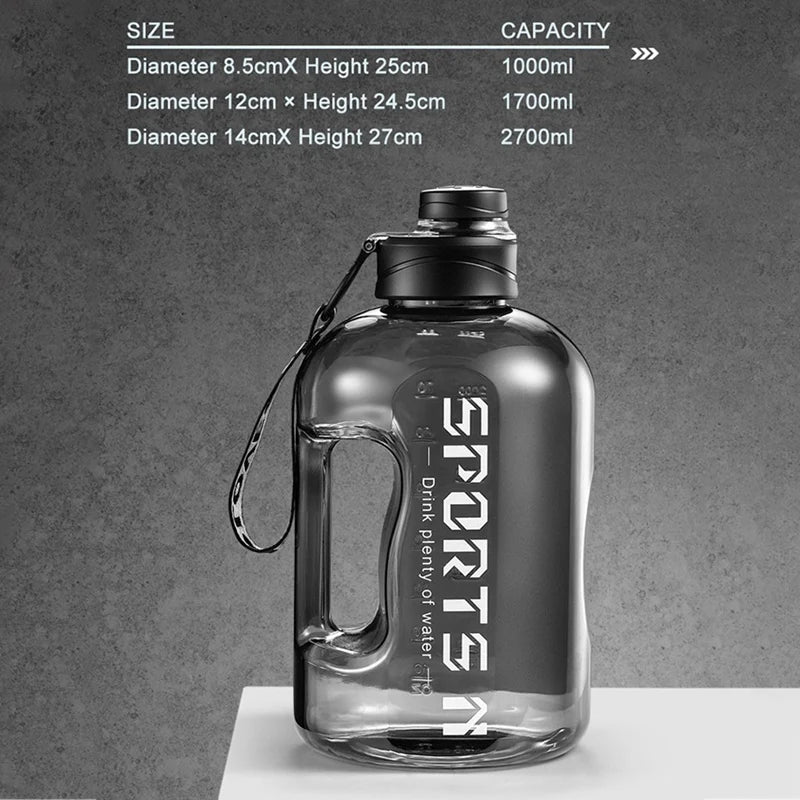 1.7L 2.7L Insulated Water Bottle with Straw for Gym Hiking Camping