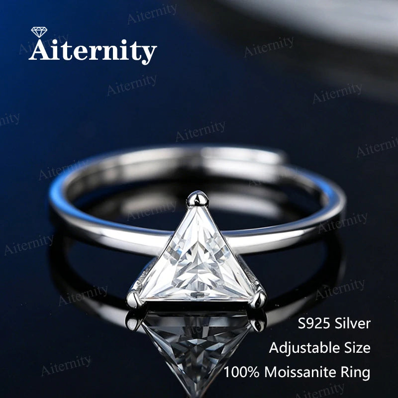 0.5-2CT Pear/Oval/Radiant Moissanite Rings For Women Real S925 Silver with GRA Certif lifestyle view