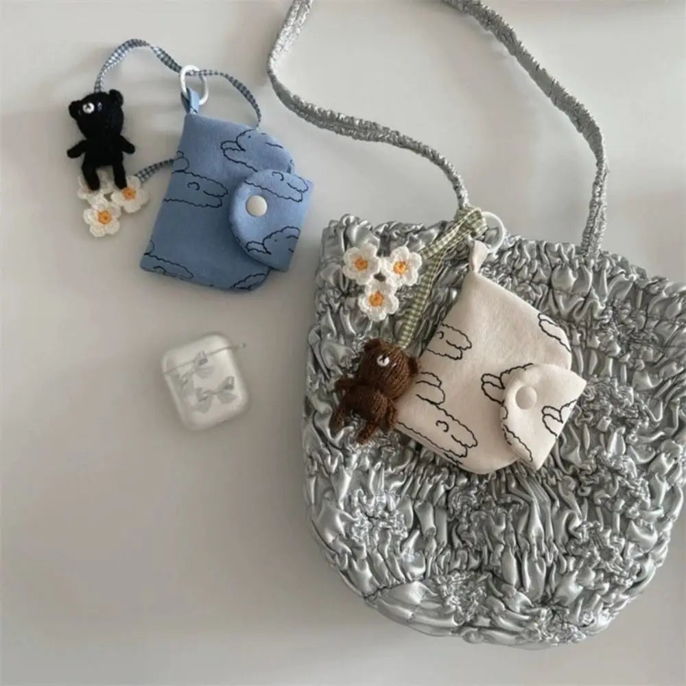 Cute Student Coin Purse Card Simplicity Floral Korean Fashion Wallet Card Holder for Girls Portable Cute Small Storage Bag