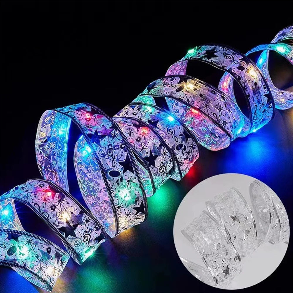 Battery Operated Christmas Ribbon String Lights