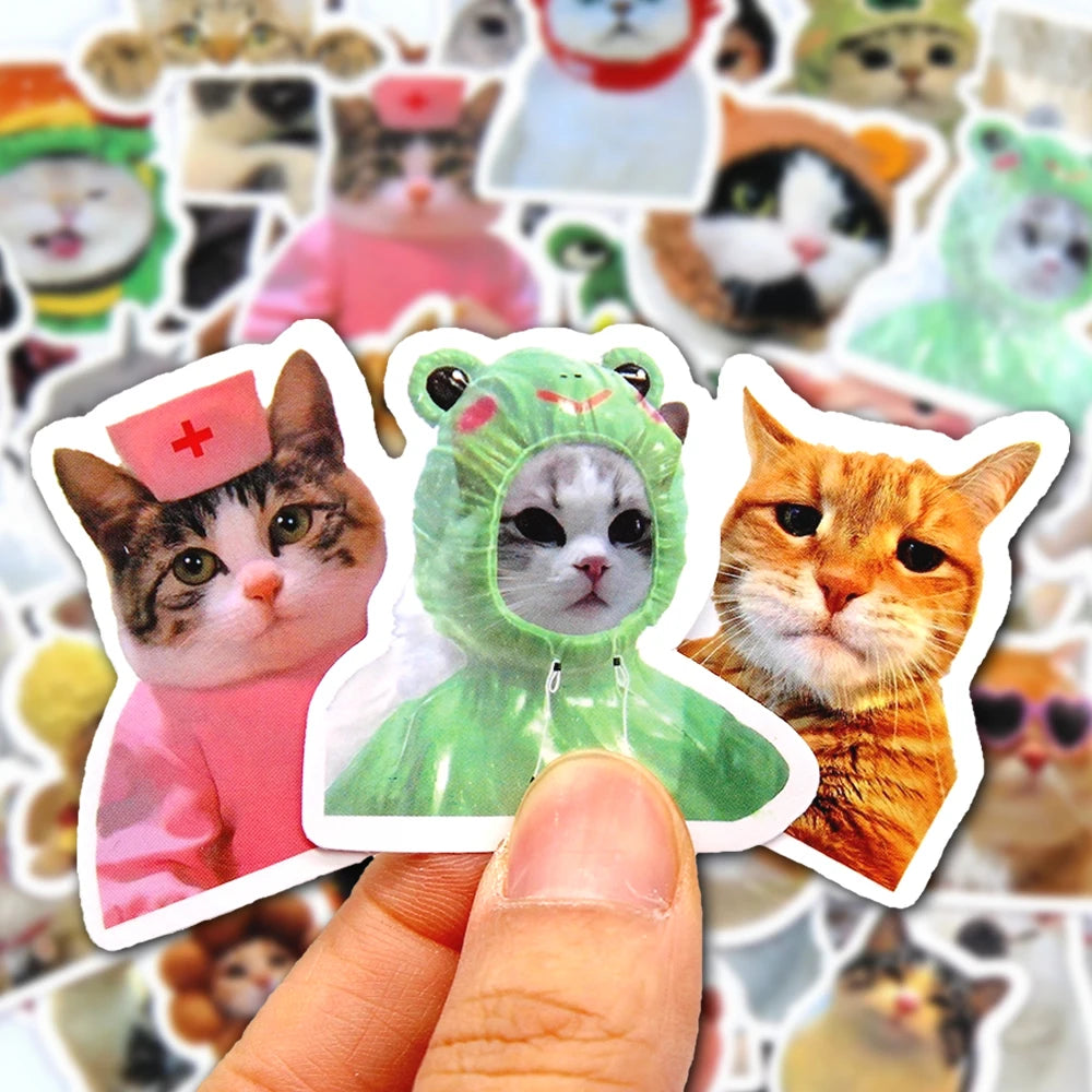 Funny Cat Stickers Cartoon Cute Decals 100 pcs