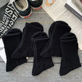 5 Pairs Unisex Cotton Mid-Calf Socks Soft Warm Stylish Versatile for Autumn Winter Sports