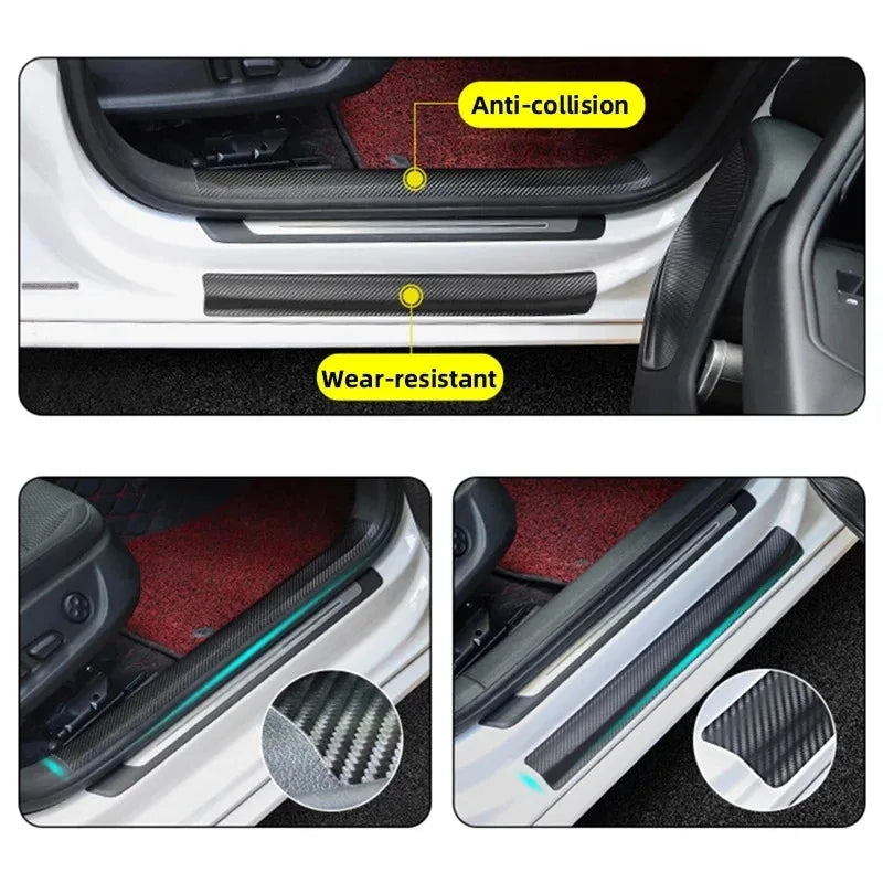 1-5m Nano Carbon Fiber Car Tape Sticker Door Mirror Paste Protector Strip DIY Protection detail view