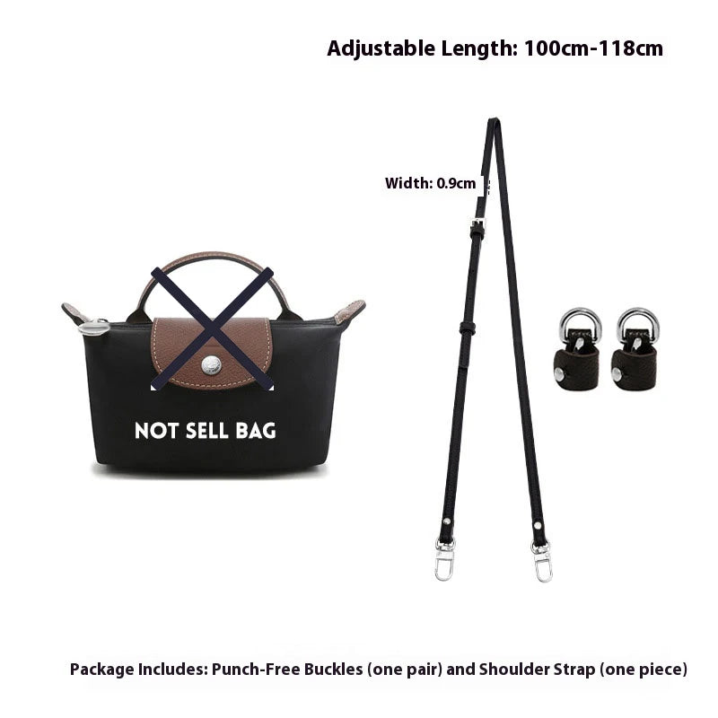 1 Set Bag Strap For LONGCHAMP Mini Punch-free Leather Shoulder Strap Set Transformati alternate view